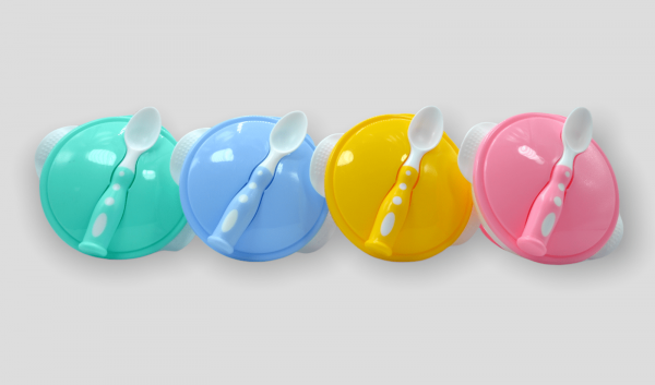 Vajilla Plástica Bicolor con Cuchara y Base de Chupa - Imagen 6